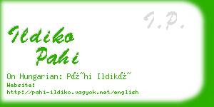 ildiko pahi business card